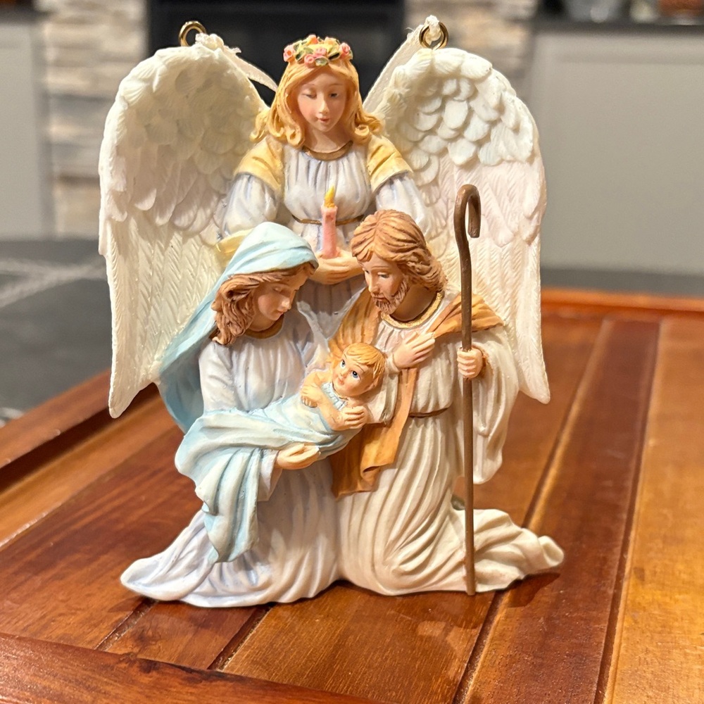 1998 ROMAN INC Holy Family Guardian Angel Baby Jesus Mary Joseph Ornament Decor